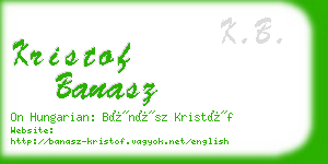 kristof banasz business card